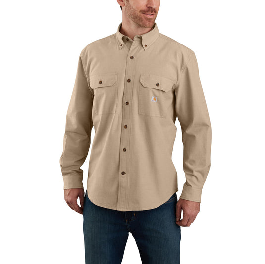 Carhartt Loose Fit Midweight Chambray Long Sleeve Shirt Dark Tan Chambray