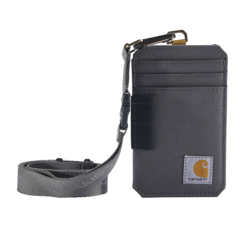 Load image into Gallery viewer, Gray pouch with strap and Carhartt logo on a white background
