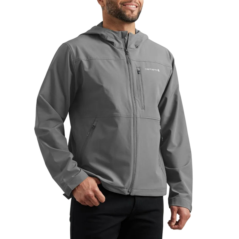 Load image into Gallery viewer, Man wearing a gray Carhartt jacket on a white background
