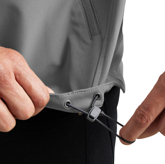 Closeup of the adjustable cord at the base fo the Carhartt jacket