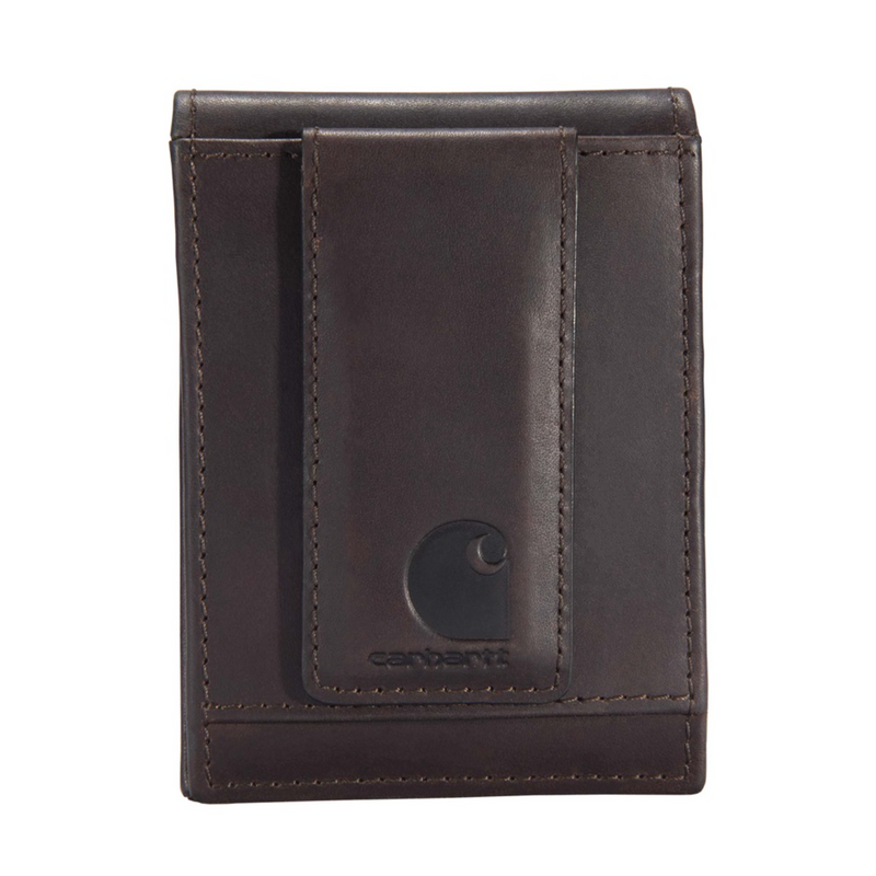 Load image into Gallery viewer, Brown leather wallet with Carhartt logo on a white background
