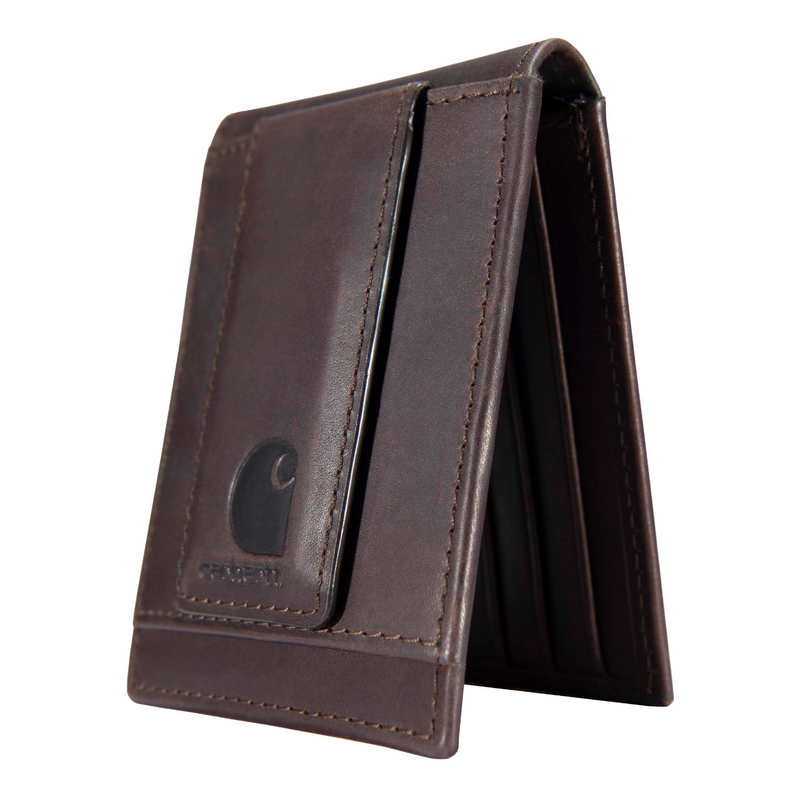 Load image into Gallery viewer, Brown leather wallet with a visible brand logo on a white background
