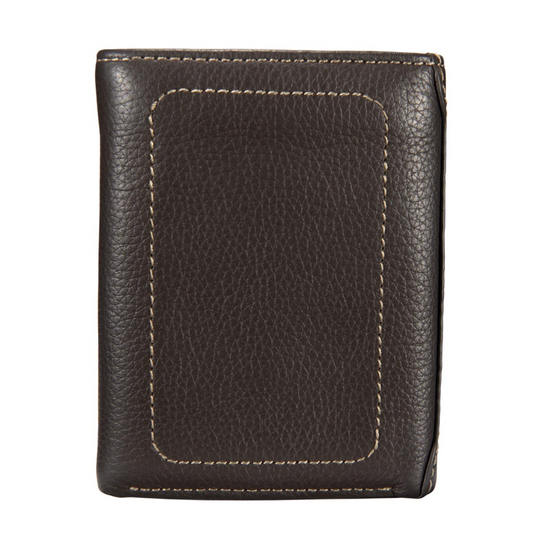 Brown leather wallet on a white background