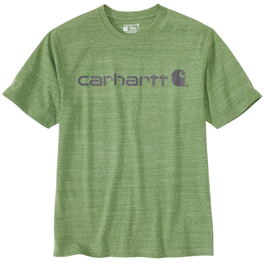 Green t-shirt with Carhartt logo on a white background