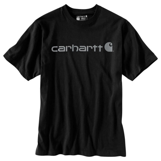 Black t-shirt with Carhartt logo on a white background