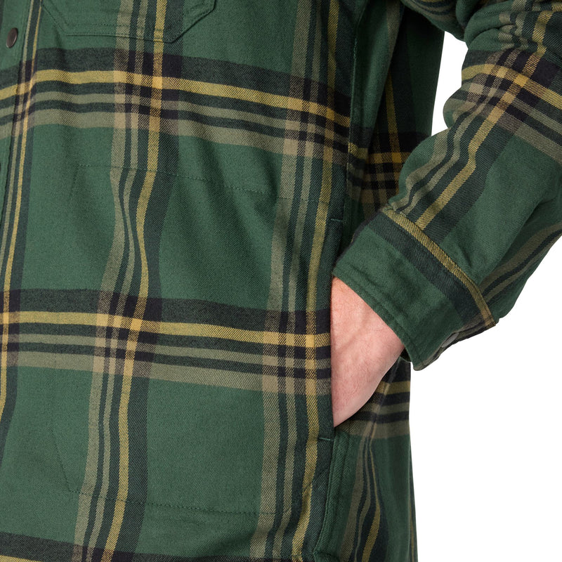 Load image into Gallery viewer, Closeup of the front pockets on a Carhartt plaid shirt jac flannel
