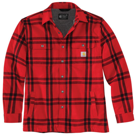 Red and black plaid jacket on a white background