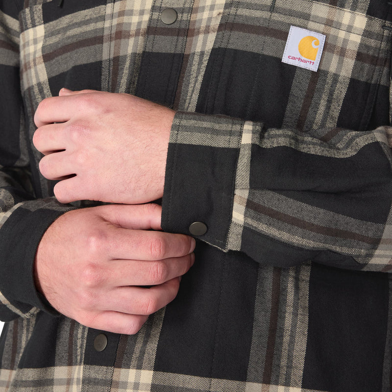 Load image into Gallery viewer, Closeup of a the cuffs on the Carhartt Plaid Shirt jac 
