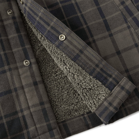 The sherpa interior of the Carhartt Hubbard Plaid Sherpa-Lined Flannel