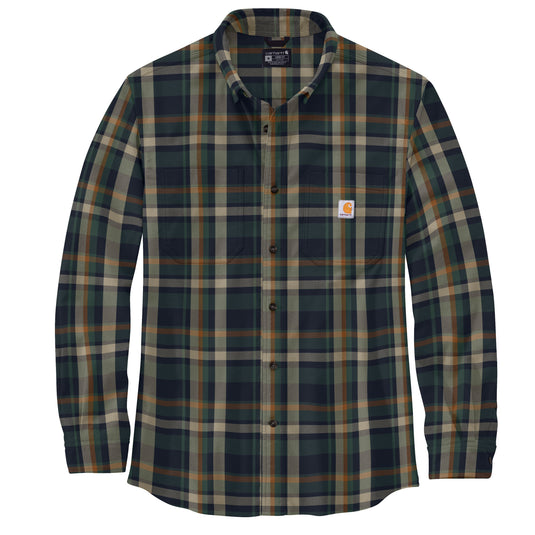 Plaid shirt with brand logo on a white background