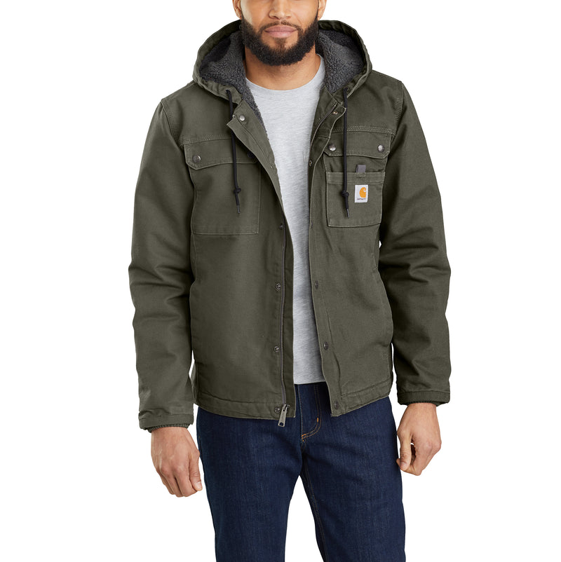 Load image into Gallery viewer, Carhartt Bartlett Sherpa Lined Utility Jacket Moss
