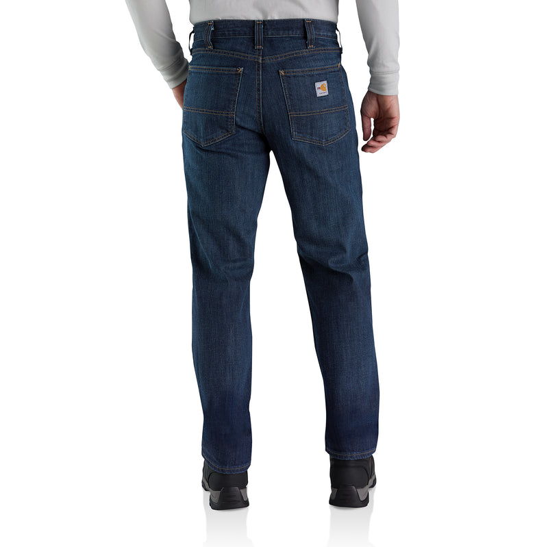 Load image into Gallery viewer, Carhartt Flame-Resistant Rugged Flex® Straight Fit 5 Pocket Jean Midnight Navy
