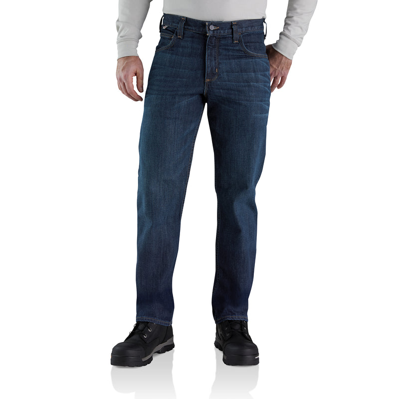 Load image into Gallery viewer, Carhartt Flame-Resistant Rugged Flex® Straight Fit 5 Pocket Jean Midnight Navy
