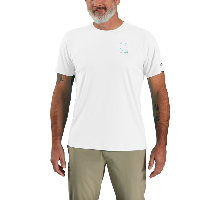 Load image into Gallery viewer, Carhartt TK6163 Force Sun Defender™ Lightweight Short Sleeve Logo Tee White
