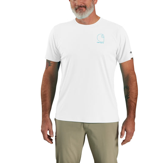 Carhartt TK6163 Force Sun Defender™ Lightweight Short Sleeve Logo Tee White