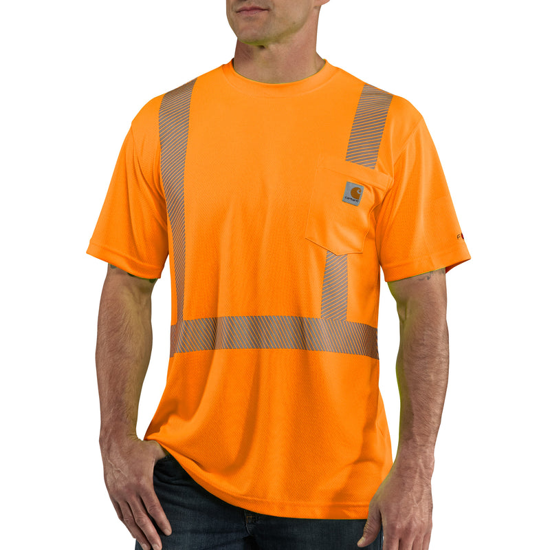 Load image into Gallery viewer, Carhartt Force® Relaxed Fit Lightweight Class 2 Short Sleeve Pocket Tee (High-Vis) Brite Orange
