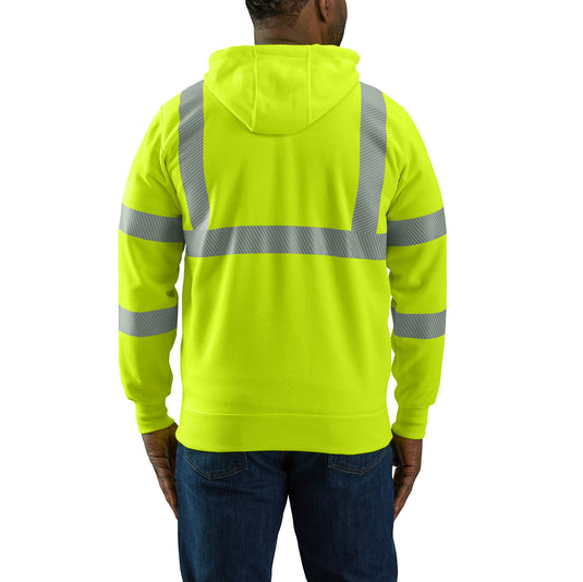 Carhartt Rain Defender® Loose Fit Class 3 Pullover Hoodie (High-Vis) Brite Lime