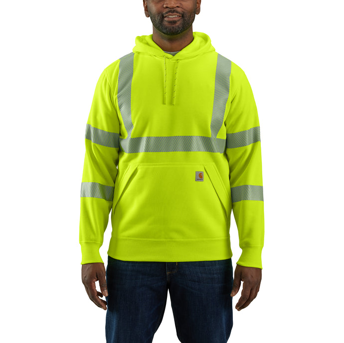 Carhartt Rain Defender® Loose Fit Class 3 Pullover Hoodie (High-Vis) Brite Lime