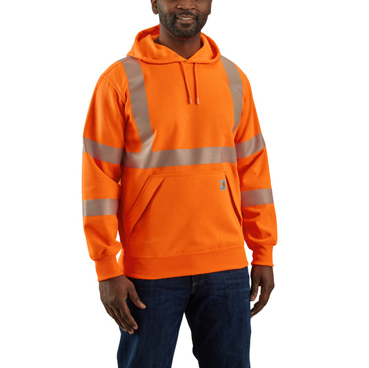 Carhartt Rain Defender® Loose Fit Class 3 Pullover Hoodie (High-Vis) Brite Orange