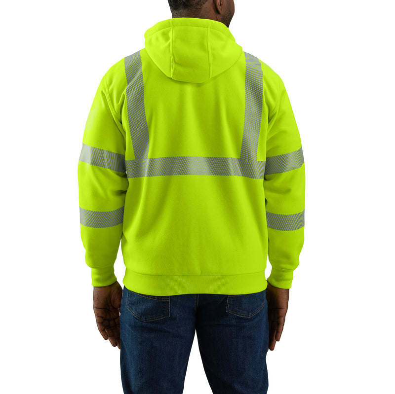 Load image into Gallery viewer, Carhartt Rain Defender® Loose Fit Class 3 Thermal-Lined Zipper Hoodie (High-Vis) Brite Lime
