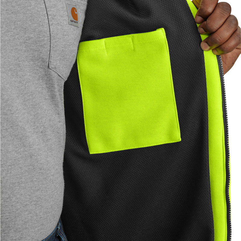Load image into Gallery viewer, Carhartt Rain Defender® Loose Fit Class 3 Thermal-Lined Zipper Hoodie (High-Vis) Inner Pocket
