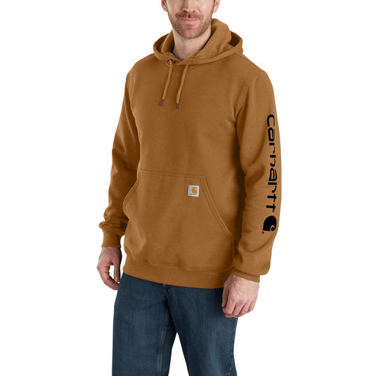 Carhartt K288 Loose Fit Midweight Logo Sleeve Graphic Hoodie Carhartt Brown