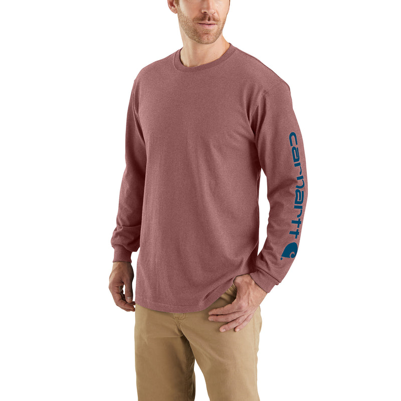 Load image into Gallery viewer, Carhartt Loose Fit Heavyweight Long Sleeve Logo Sleeve Graphic Tee Apple Butter Heather
