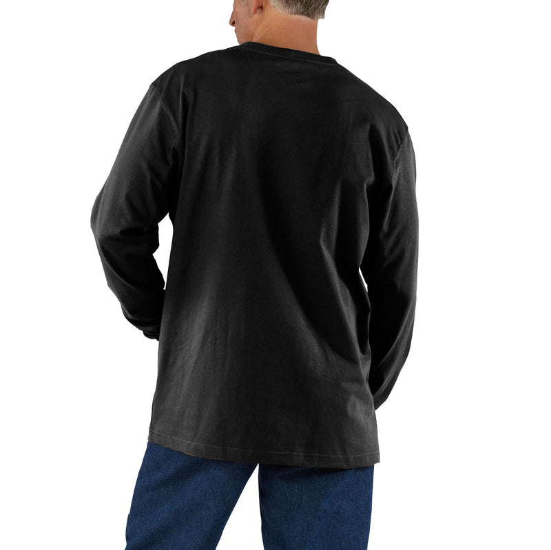 Load image into Gallery viewer, Carhartt K126 Loose Fit Heavyweight Long Sleeve Pocket Tee Black
