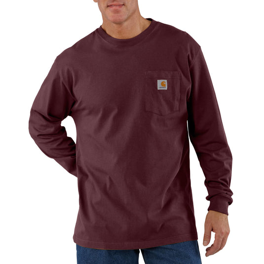 Carhartt K126 Loose Fit Heavyweight Long Sleeve Pocket Tee Port