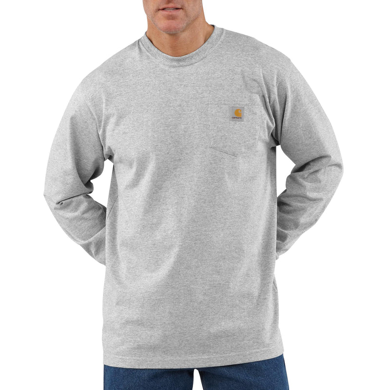 Load image into Gallery viewer, Carhartt K126 Loose Fit Heavyweight Long Sleeve Pocket Tee Heather Gray

