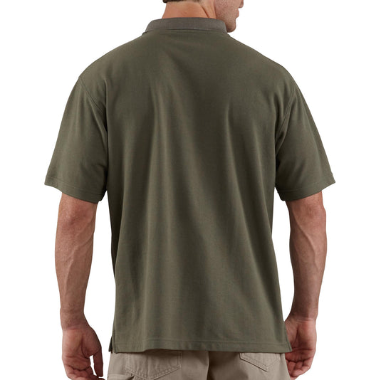 Carhartt K570 Loose Fit Midweight Short Sleeve Contractor's Pocket Polo Moss
