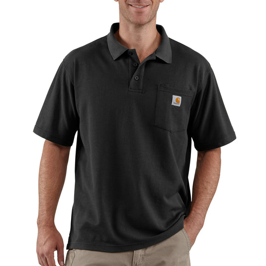 Carhartt K570 Loose Fit Midweight Short Sleeve Contractor's Pocket Polo Black