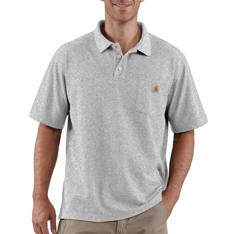 Load image into Gallery viewer, Carhartt K570 Loose Fit Midweight Short Sleeve Contractor&#39;s Pocket Polo Heather Gray
