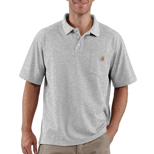 Carhartt K570 Loose Fit Midweight Short Sleeve Contractor's Pocket Polo Heather Gray