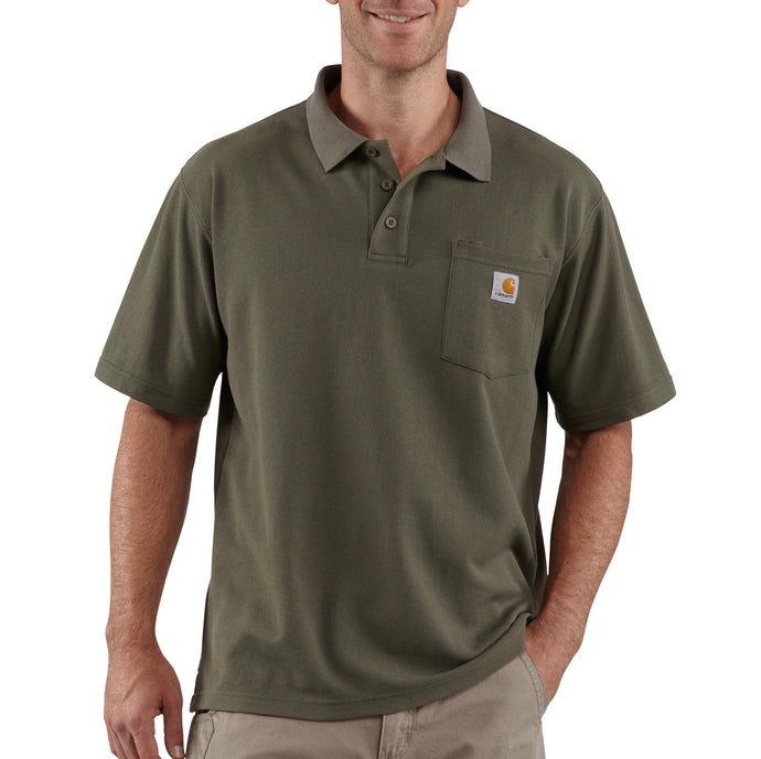 Carhartt K570 Loose Fit Midweight Short Sleeve Contractor's Pocket Polo Moss