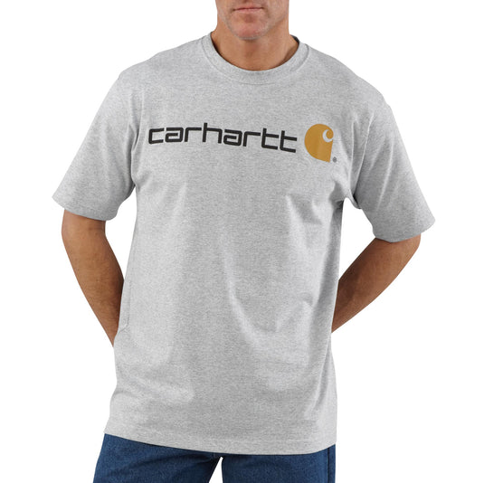 Carhartt Loose Fit Short Sleeve Signature Logo Tee Heather Gray