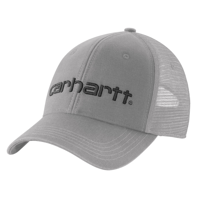 Carhartt AH1195 Canvas Mesh Back Graphic Logo Cap Asphalt Black