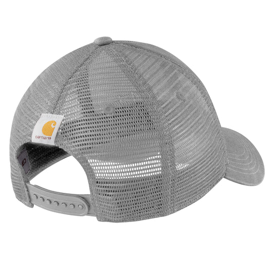 Carhartt AH1195 Canvas Mesh Back Graphic Logo Cap Asphalt Black