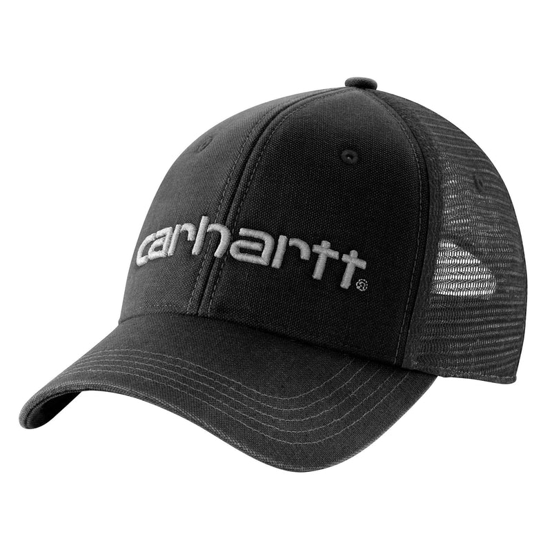 Load image into Gallery viewer, Carhartt AH1195 Canvas Mesh Back Graphic Logo Cap Black
