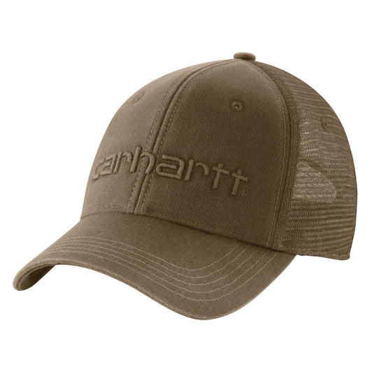 Carhartt AH1195 Canvas Mesh Back Graphic Logo Cap Light Brown