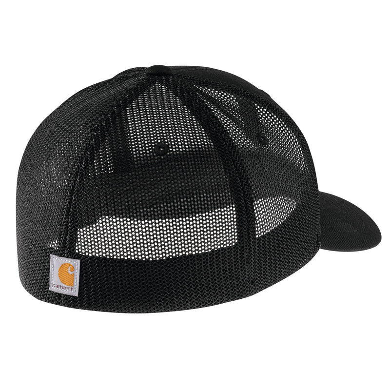 Load image into Gallery viewer, Carhartt Rugged Flex® Fitted Canvas Mesh Back AH5353 Graphic Logo Cap Black
