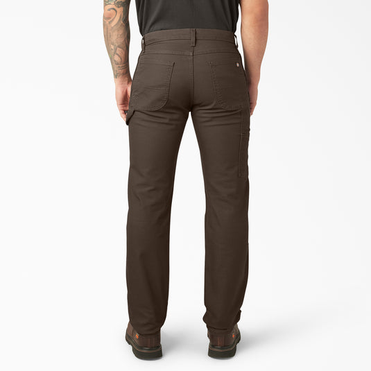 Dickies FLEX Regular Fit Duck Carpenter Pants Stonewashed Mushroom - Back