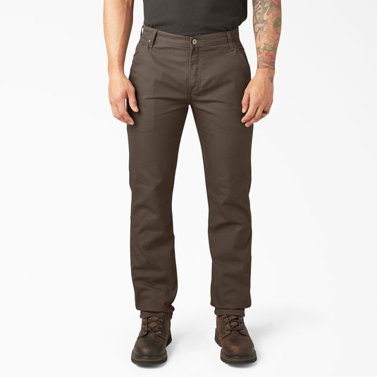 Dickies FLEX Regular Fit Duck Carpenter Pants Stonewashed Mushroom - Front