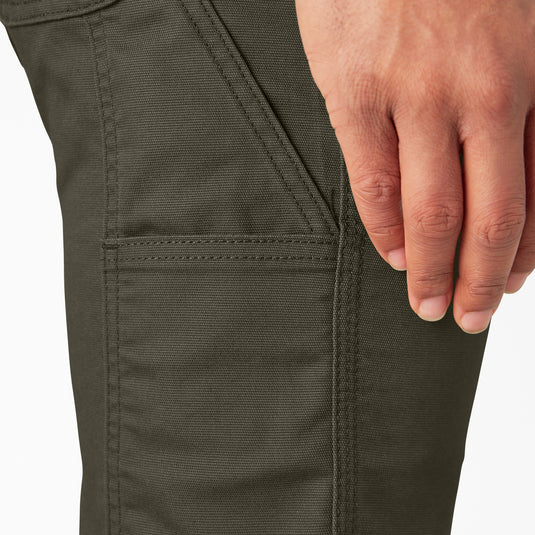 Dickies FLEX Regular Fit Duck Carpenter Pants Stonewashed Moss - Right