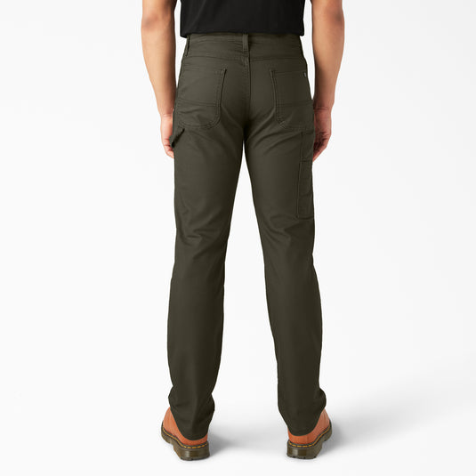 Dickies FLEX Regular Fit Duck Carpenter Pants Stonewashed Moss - Back