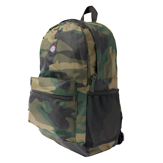 Carry all your books and school essentials with the Dickies Essential Basic Backpack in the hunter green camo color.