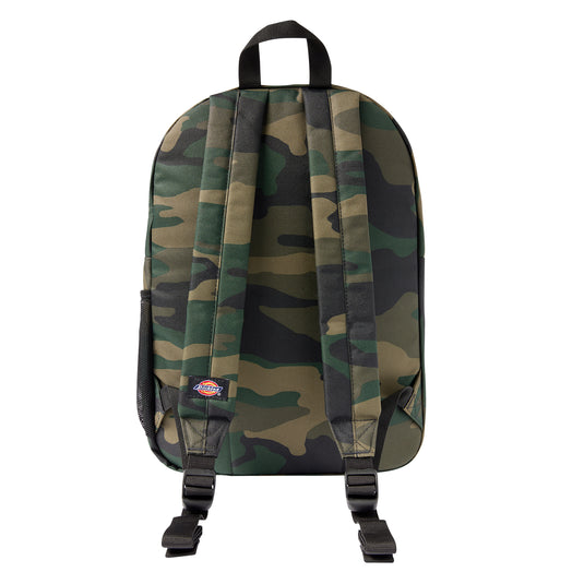 Carry all your books and school essentials with the Dickies Essential Basic Backpack in the hunter green camo color.