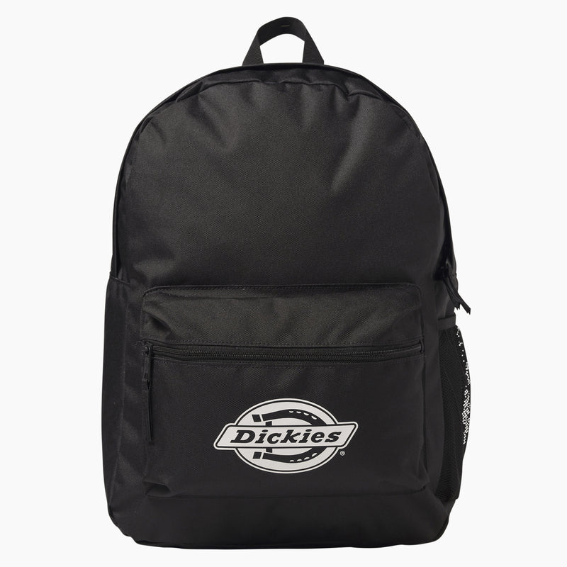 Load image into Gallery viewer, The backpack has a padded back panel for comfort, a side water bottle pocket, and a bold iconic horseshoe logo on the front as well as the signature Dickies wordmark across the top.
