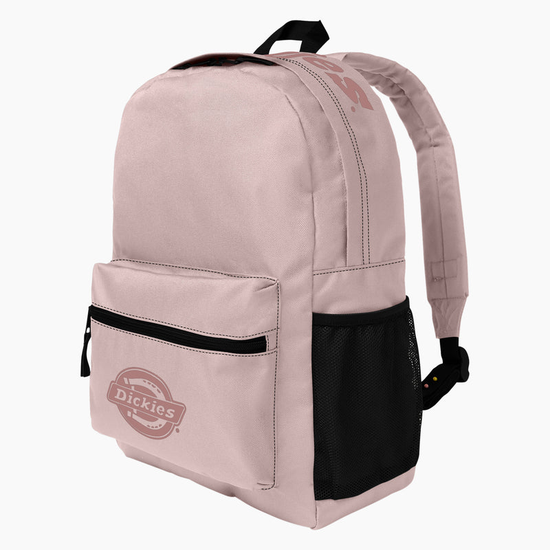 Load image into Gallery viewer, This Dickies double logo backpack features a large main compartment with internal laptop sleeve. The bag has a padded back panel for comfort, a side water bottle pocket, and a bold iconic horseshoe logo on the front as well as the signature Dickies wordmark across the top.
