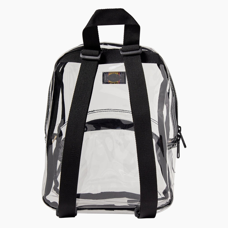 Load image into Gallery viewer, Dickies clear mini backpack is the perfect accessory for concerts, festivals, and sporting events. This versatile mini backpack has a main compartment and smaller zip pocket to store all your essentials in style.
